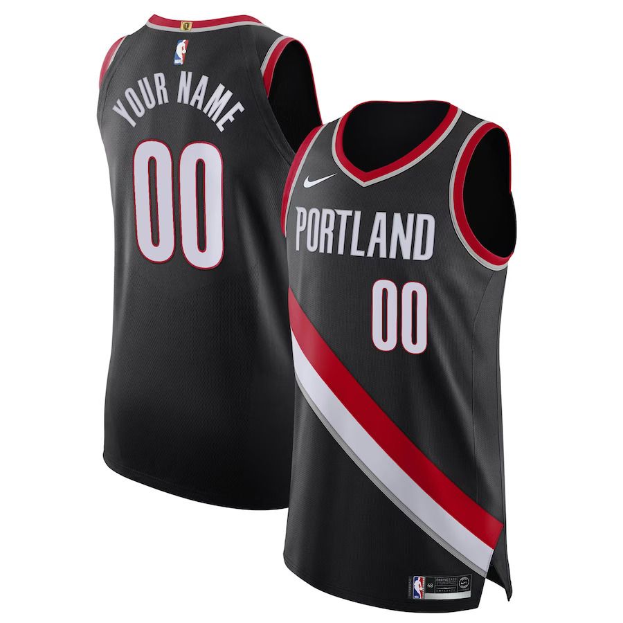 Men Portland Trail Blazers Nike Black Icon Edition Authentic Custom NBA Jersey